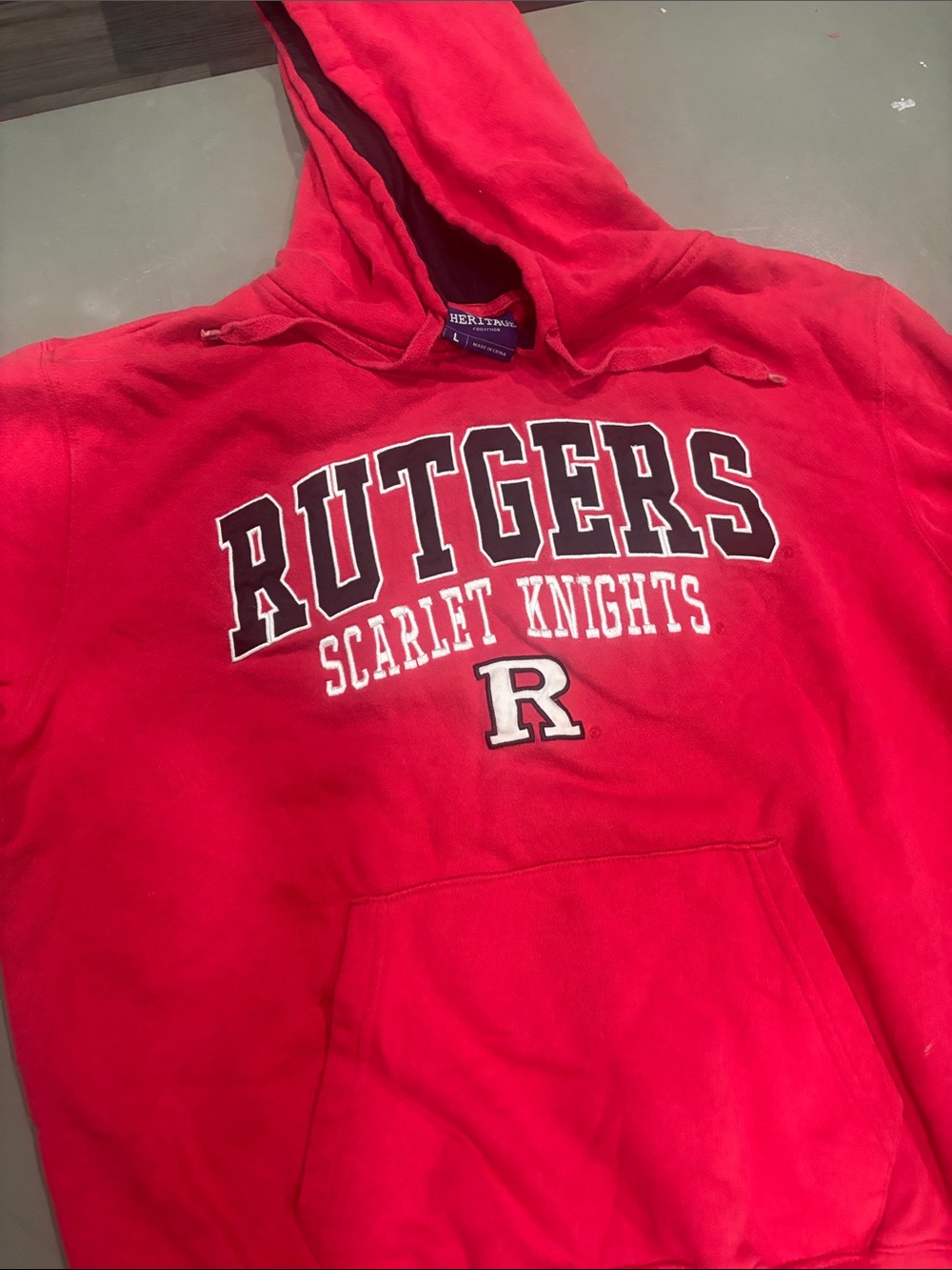 Heritage Red Rutgers Scarlet Knights Crewneck Hoodie